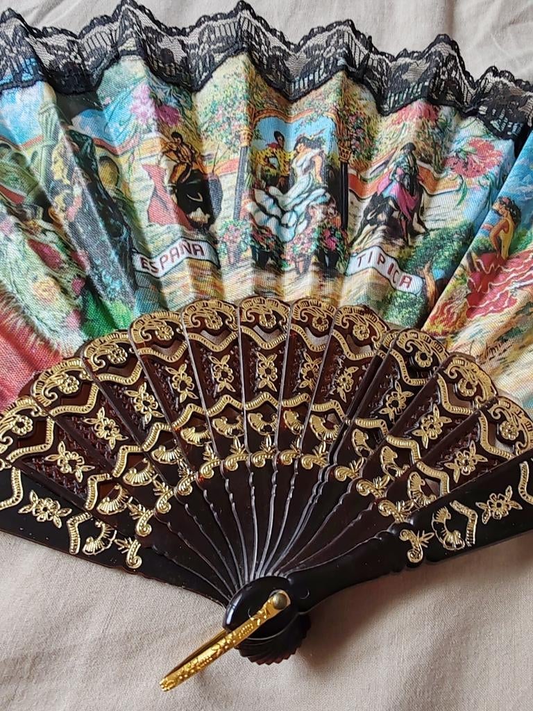 Vintage Spaanse souvenirventilator, Kleding | Dames, Ophalen of Verzenden, Zo goed als nieuw