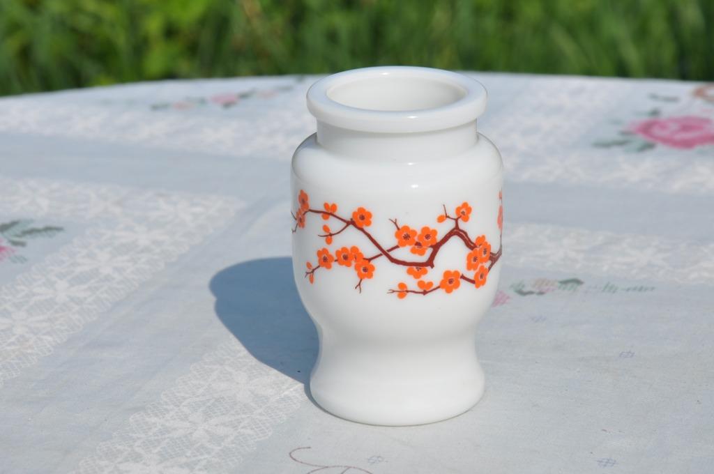 §  petit pot opaline de foire fleur orange, Enlèvement ou Envoi