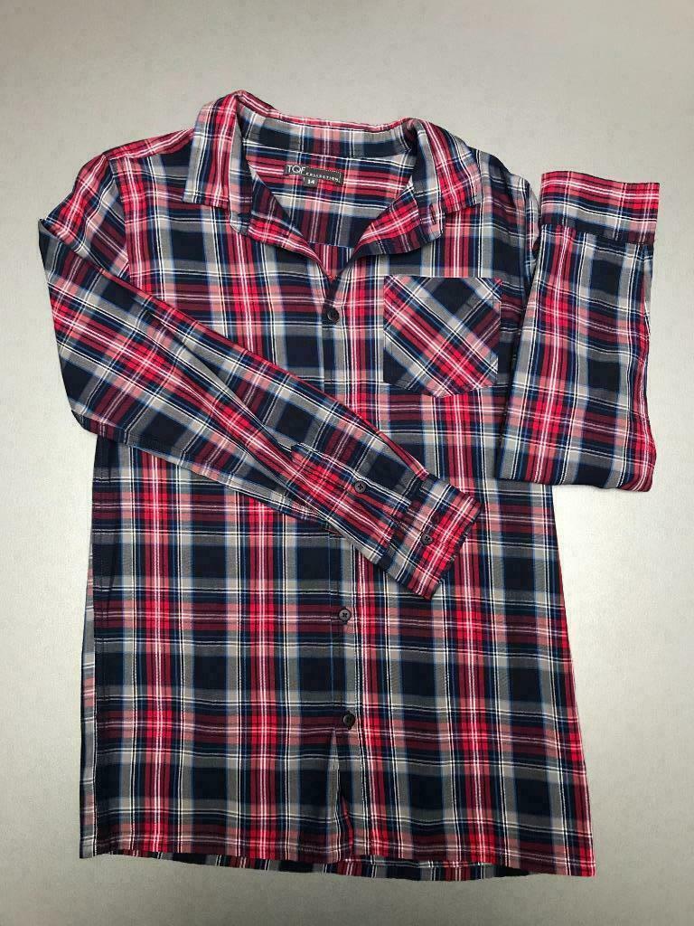 Chemise à carreaux rouge et bleue TQF Collection - Taille 14, Garçon, TQF, Enlèvement ou Envoi, Chemise ou À manches longues
