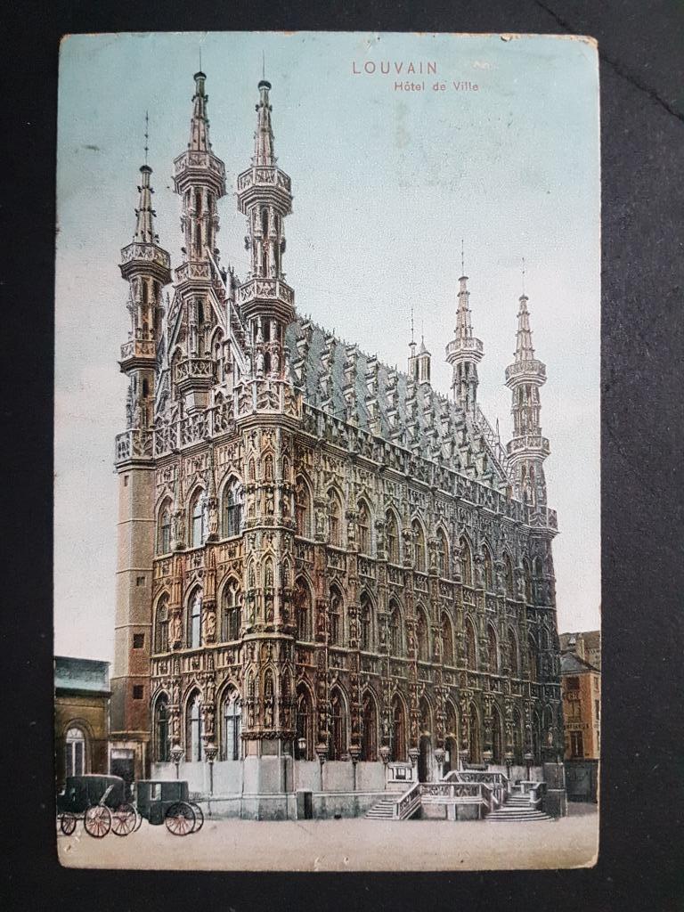 Postkaart Leuven Louvain Stadhuis Hotel de Ville, Ophalen of Verzenden, Voor 1920, Gelopen, Vlaams-Brabant