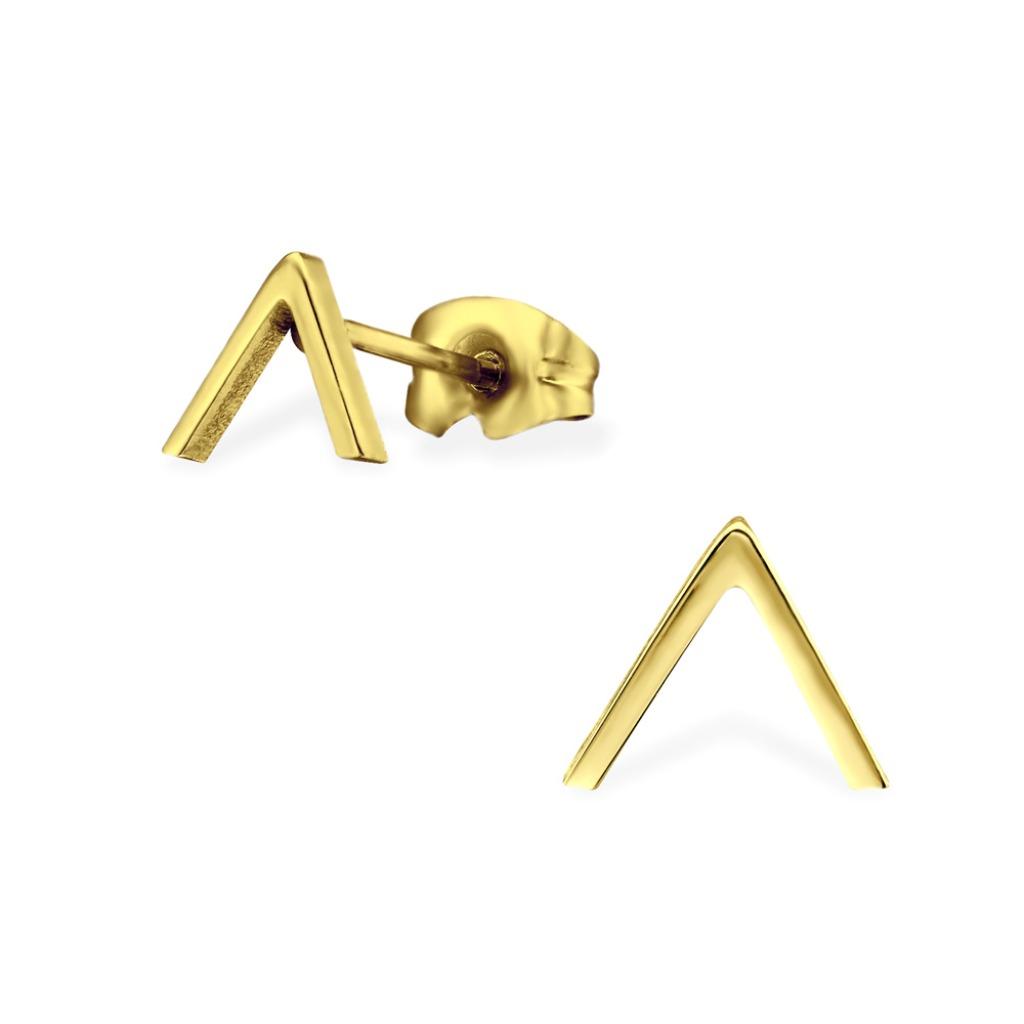 Boucles d'oreilles "Triangle" pour femme en acier chirurgica, Enlèvement ou Envoi, Or, Autres matériaux, Neuf