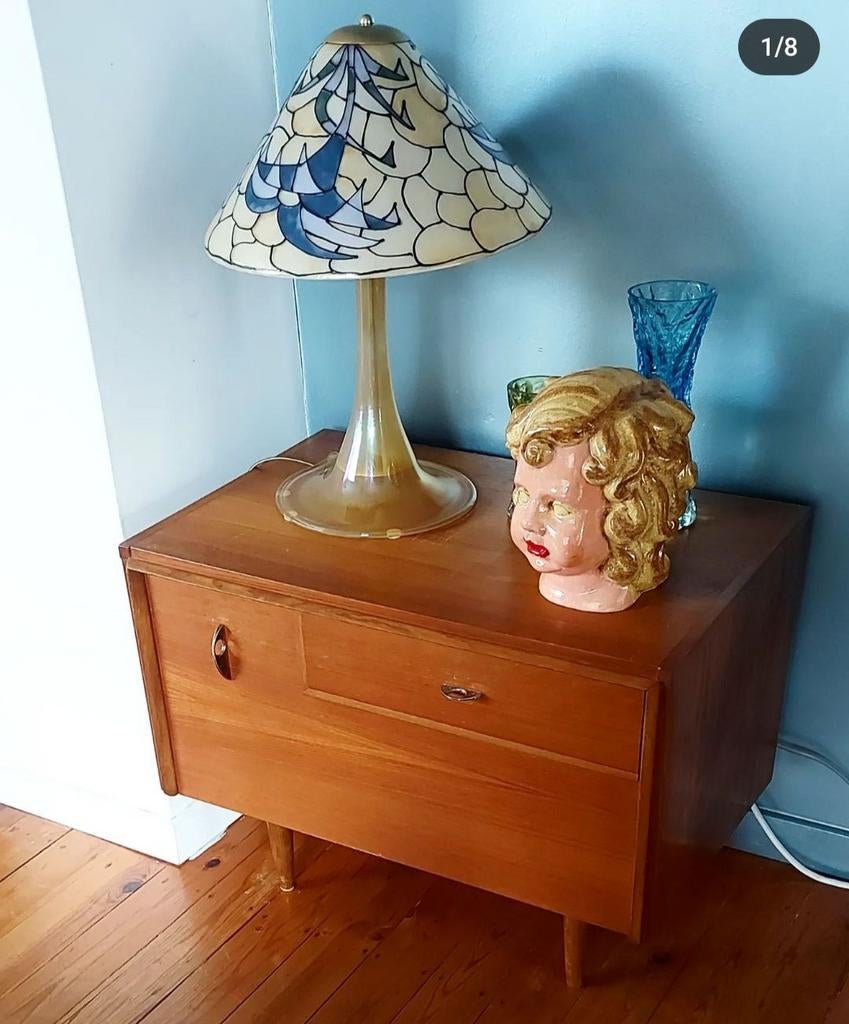 Vintage wandkastje in hout, Antiek en Kunst, Ophalen of Verzenden
