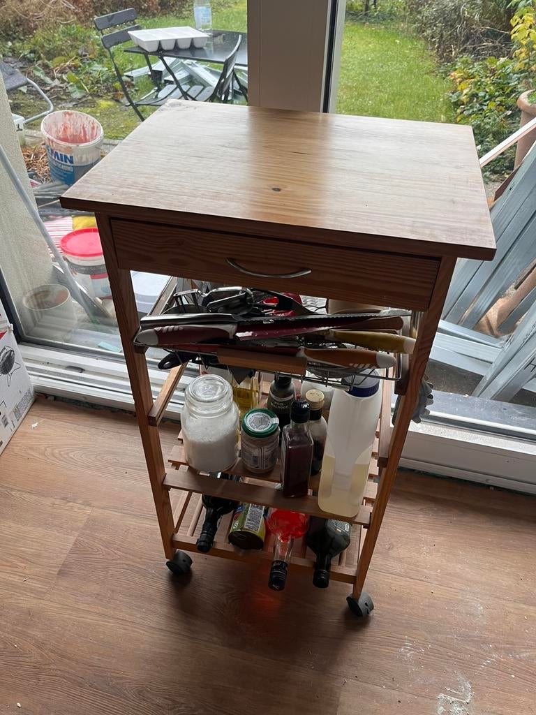 Ladekast met flessencontainer, Ophalen, Minder dan 50 cm, Bruin, Zo goed als nieuw