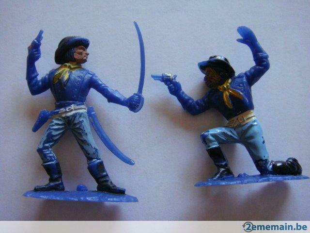 2 Figurines soldats Yankees . Plastique. "Vintage N°3"., Enlèvement ou Envoi, Utilisé