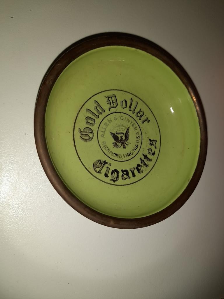 Coupelle émaillée Gold Dollar Cigarettes 9 cm, Enlèvement ou Envoi