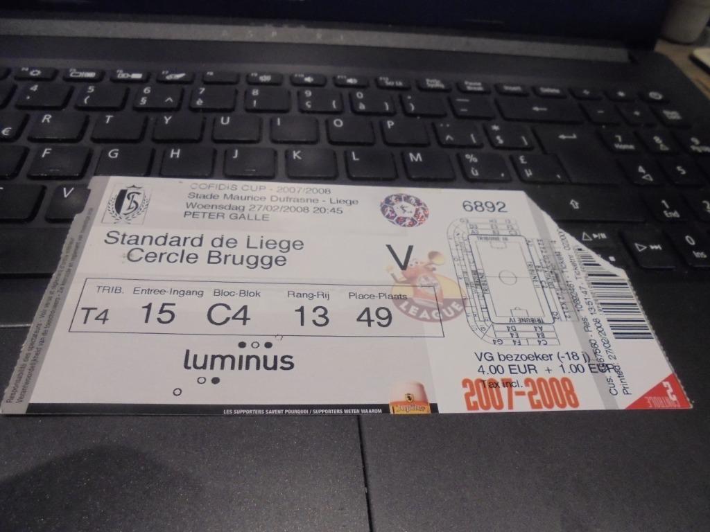 ticket Standard - Cercle Brugge, Enlèvement ou Envoi, Utilisé, Autres types