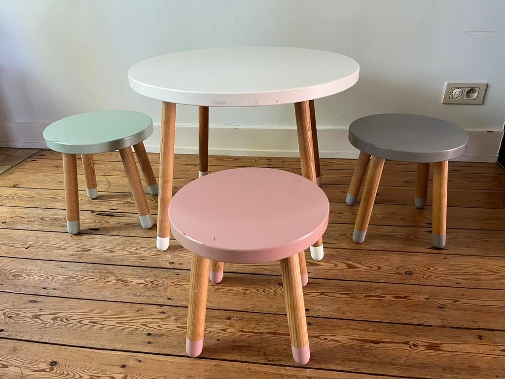 Table et 3 chaises enfants Flexa Dots, Enlèvement, Utilisé