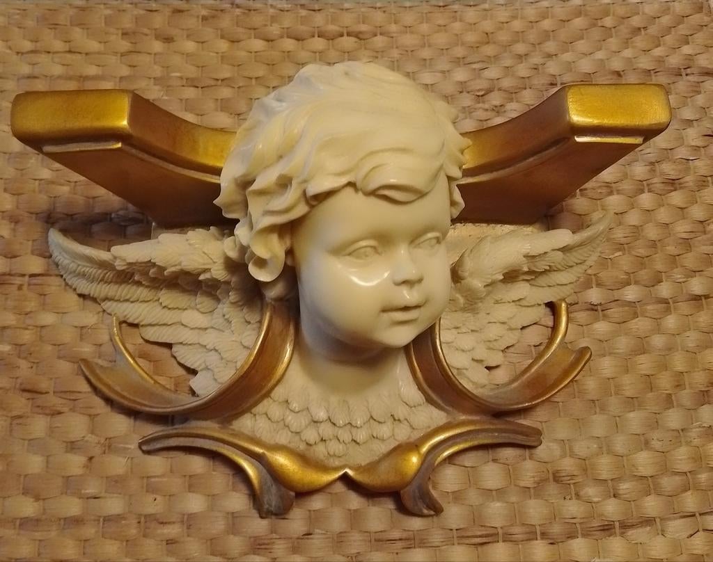 Engel ornament. Zeer goed staat. Goud- en crèmekleurig, Enlèvement, Comme neuf