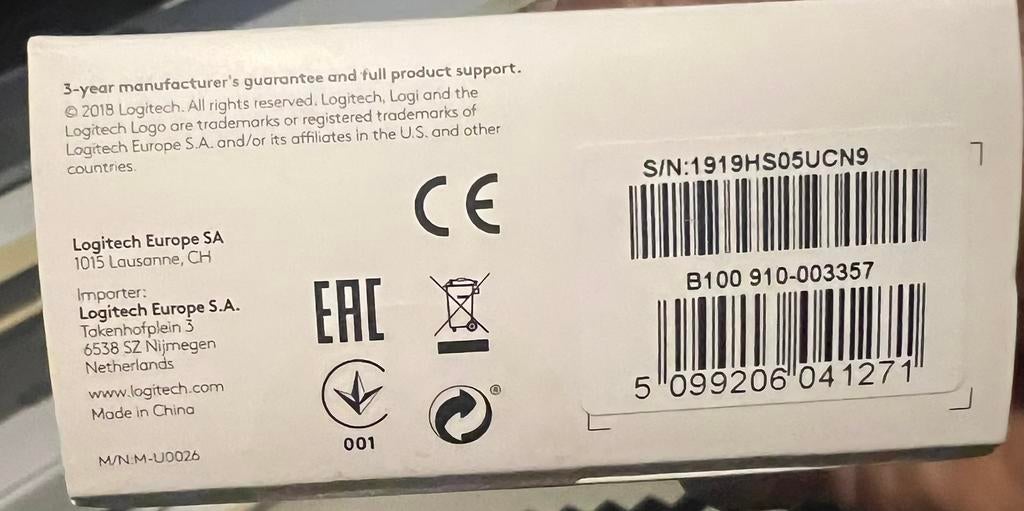 Souris Logitech B100 neuve, Neuf, Souris, Logitech G, Enlèvement ou Envoi