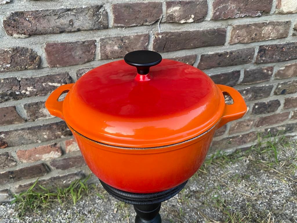 geëmailleerde gietijzeren kookpot 4,5 liter, Kookpan of Snelkookpan, Gietijzer, Ophalen of Verzenden, Zo goed als nieuw