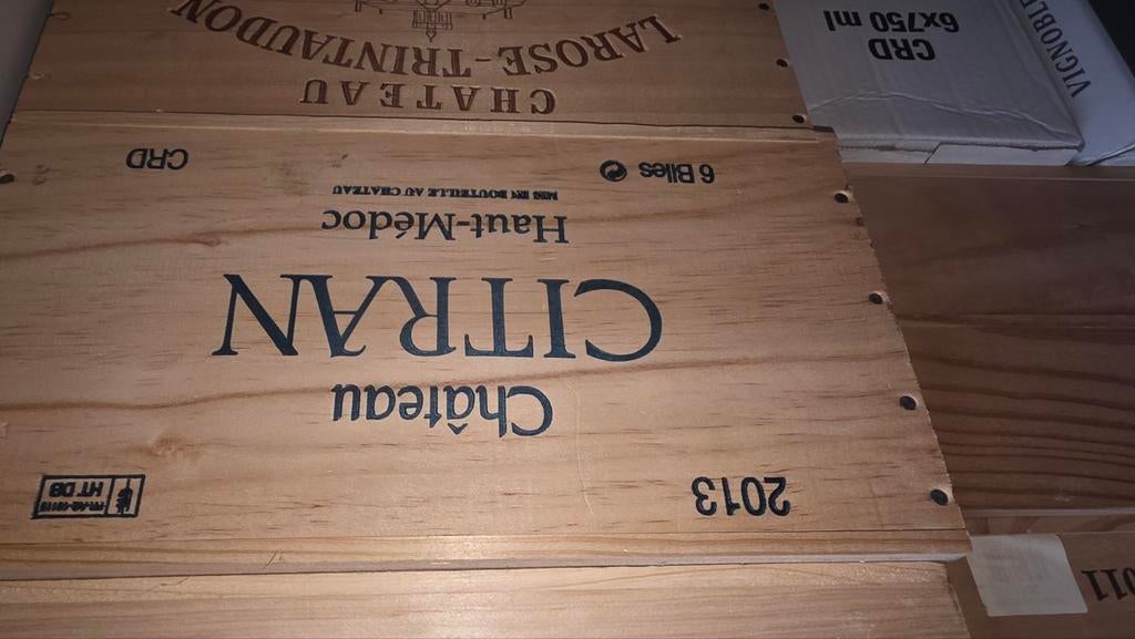 Caisse bois scellé CHATEAU - LAROSE  medoc, Enlèvement, Comme neuf