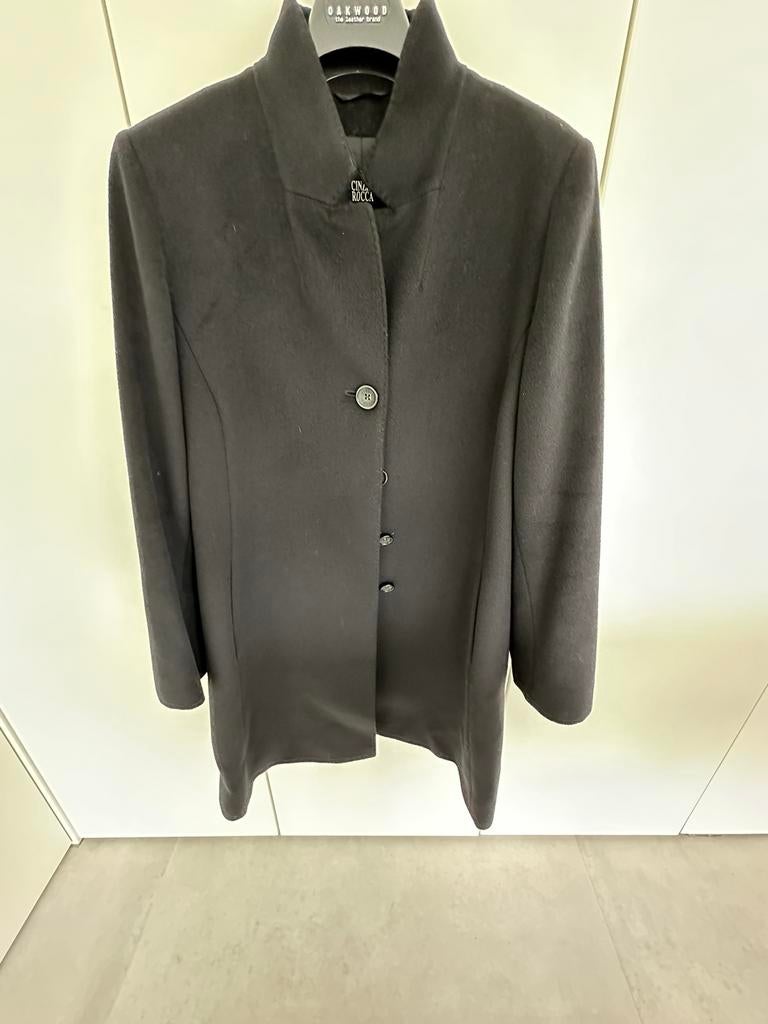 Zwarte mantel Cinzia Rocca, Kleding | Dames, Cinzia Rocca, Zwart, Maat 46/48 (XL) of groter, Ophalen of Verzenden