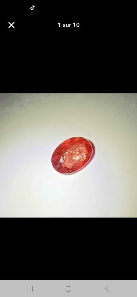 Saphir orange de Madagascar avec certificat traçable, Enlèvement ou Envoi, Neuf