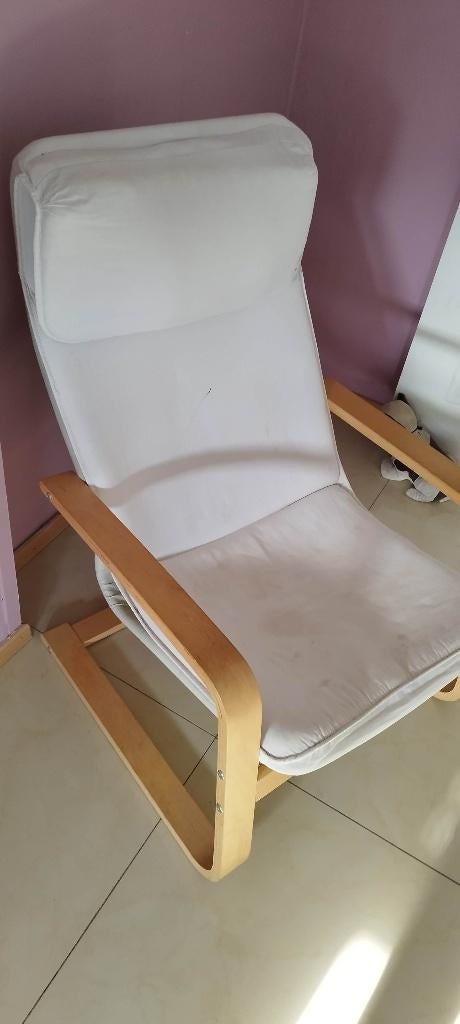 Ikea schommelstoel, Huis en Inrichting, Ophalen, Gebruikt, Wit, Stof