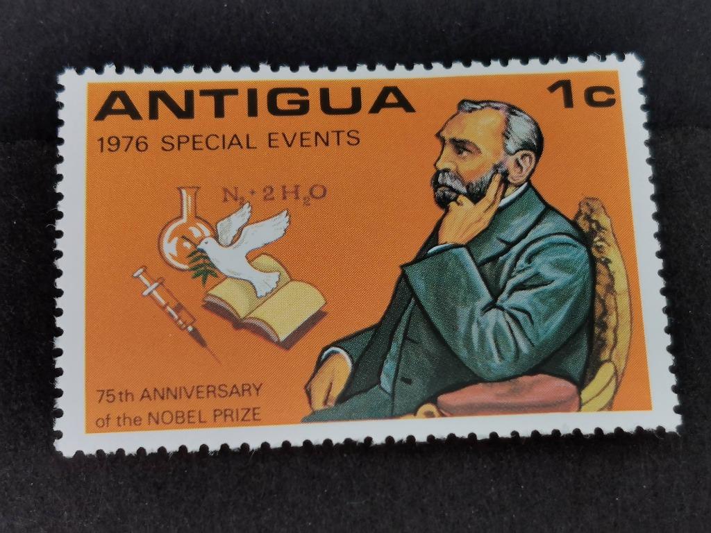 Antigua 1976 - 75 ans du prix Nobel - Alfred Nobel *, Enlèvement ou Envoi, Non oblitéré, Amérique du Nord