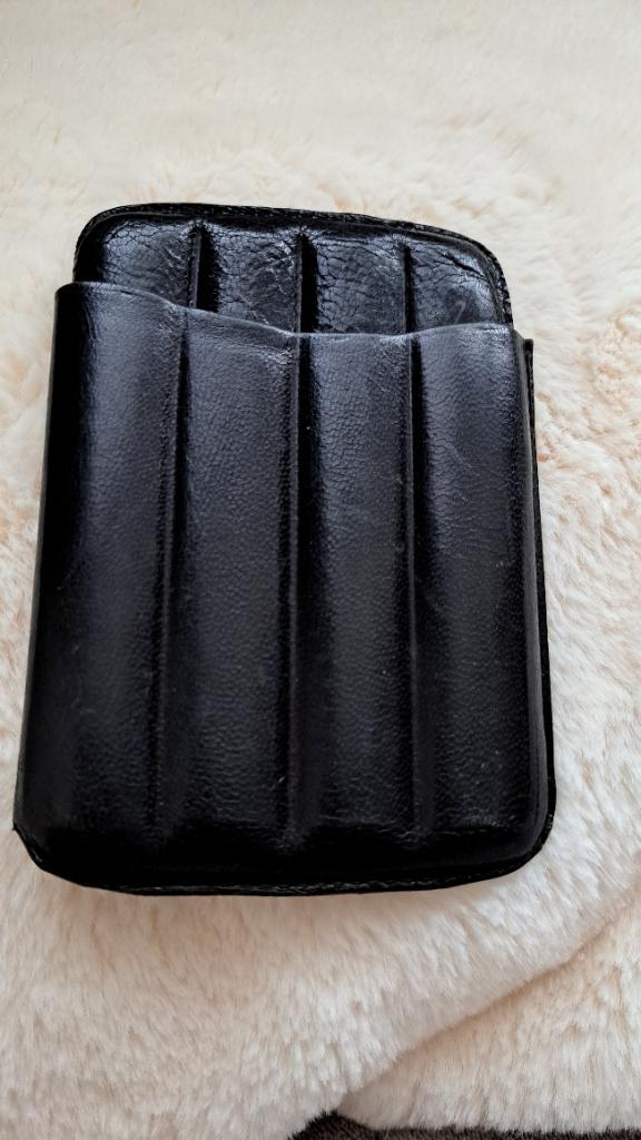 étui 4 cigares cuir noir Spain Vintage, Enlèvement ou Envoi