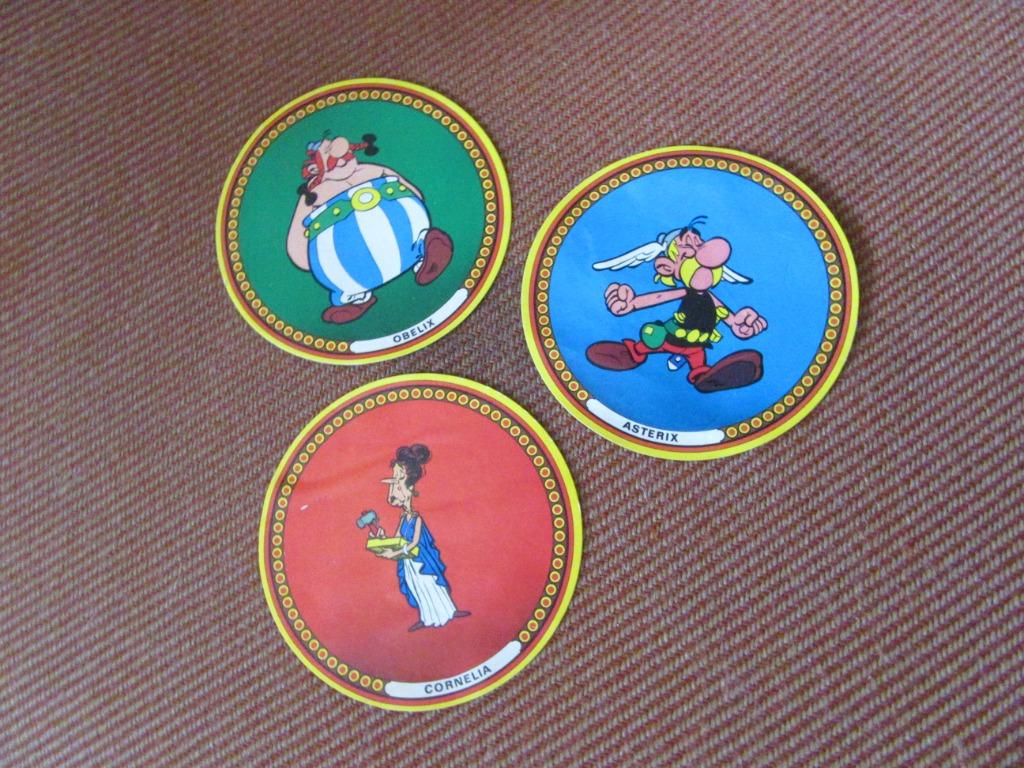 3 autocollants Astérix Vache-qui-rit 1968, Verzamelen, Ophalen, Nieuw