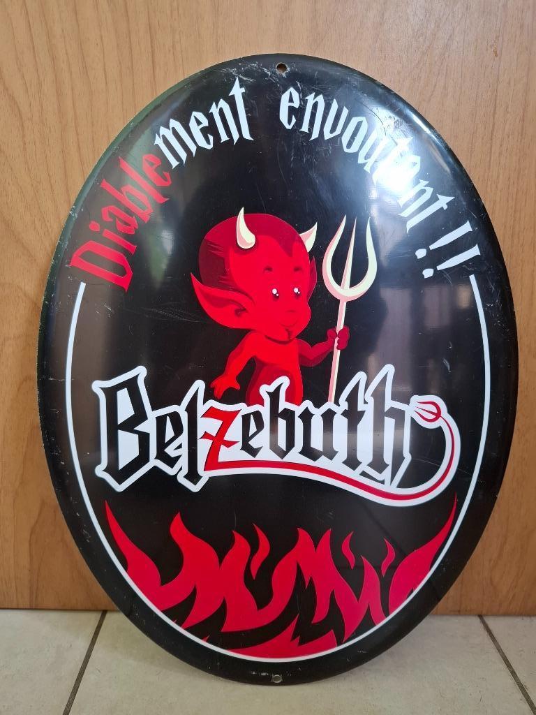 Enseigne publicitaire bière Belzebuth, Enlèvement ou Envoi, Neuf, Panneau, Plaque ou Plaquette publicitaire, Autres marques
