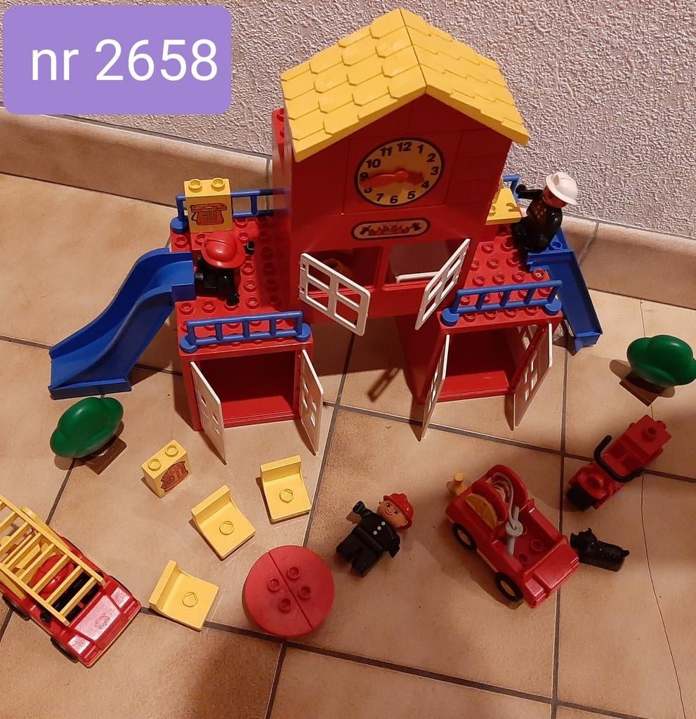 Lego duplo Brandweerkazerne set nr 2658 ( vintage), Ophalen of Verzenden, Zo goed als nieuw, Duplo