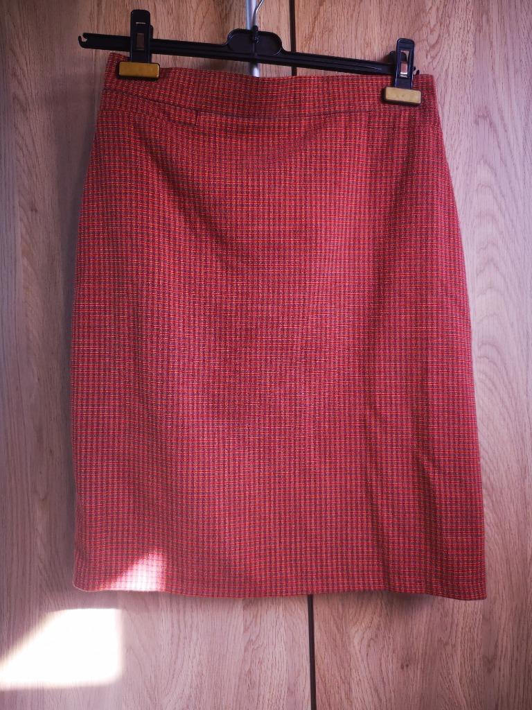Jupe crayon à carreaux marron rouge taille 38, Enlèvement ou Envoi, Comme neuf, Taille 38/40 (M), Rouge