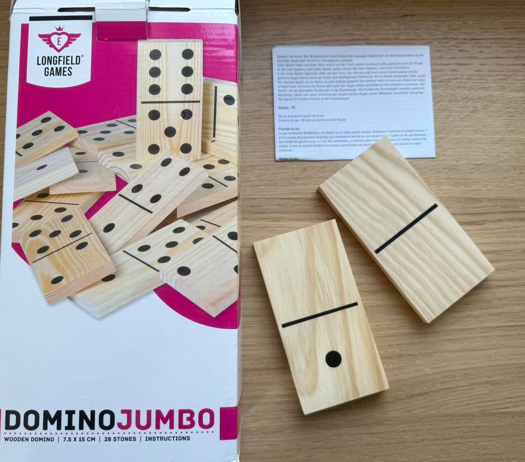 Domino - jumbo uitvoering in hout *NIEUW*, Hobby en Vrije tijd, Ophalen of Verzenden, Nieuw
