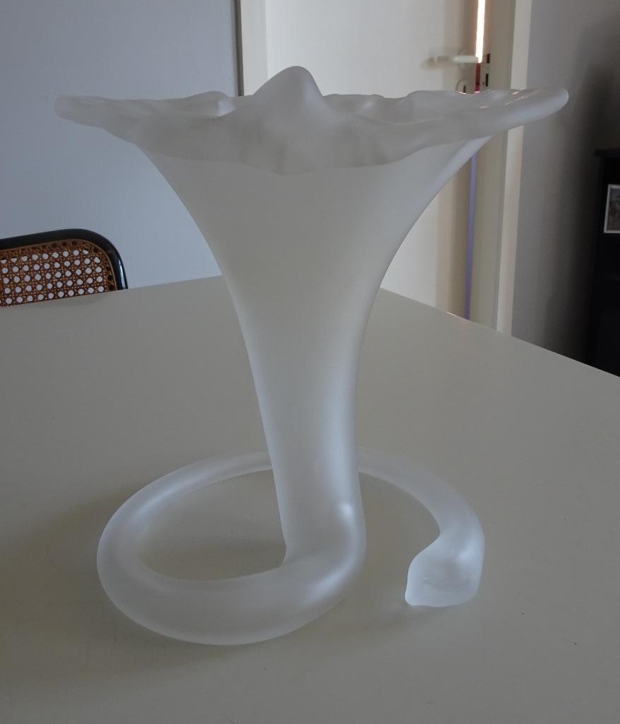 Vase corolle Vintage, Maison & Meubles, Accessoires pour la Maison | Vases, Utilisé, Blanc, Verre, Enlèvement ou Envoi