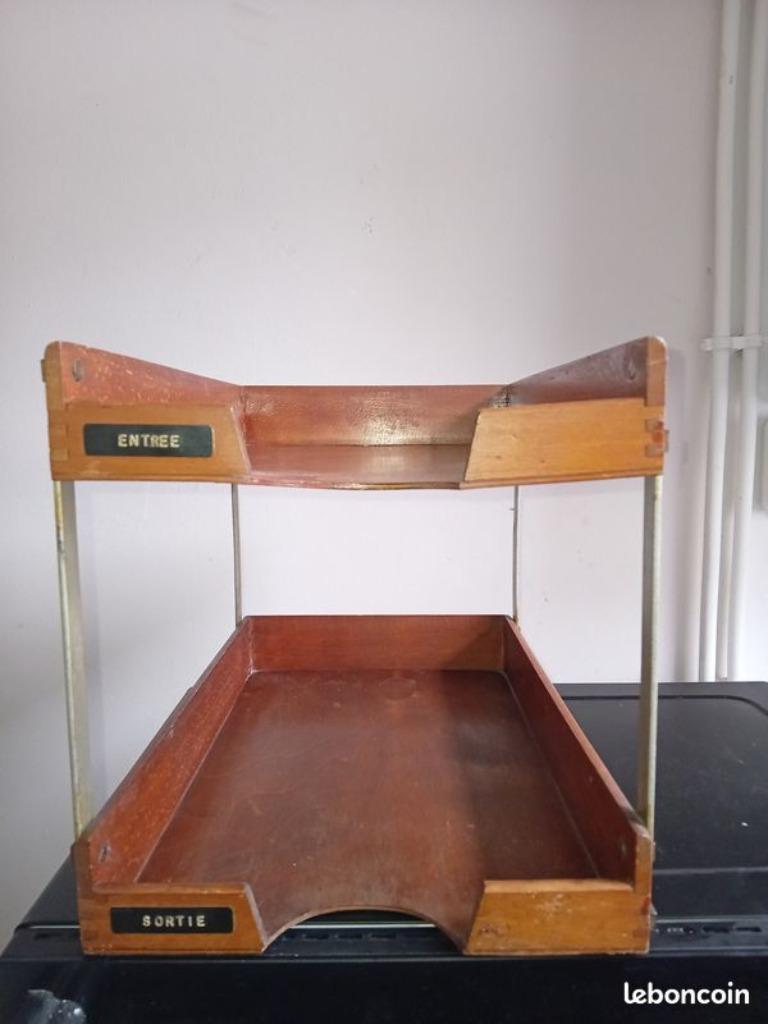 Ancien Plateau de classement de bureau vintage en bois, Enlèvement ou Envoi