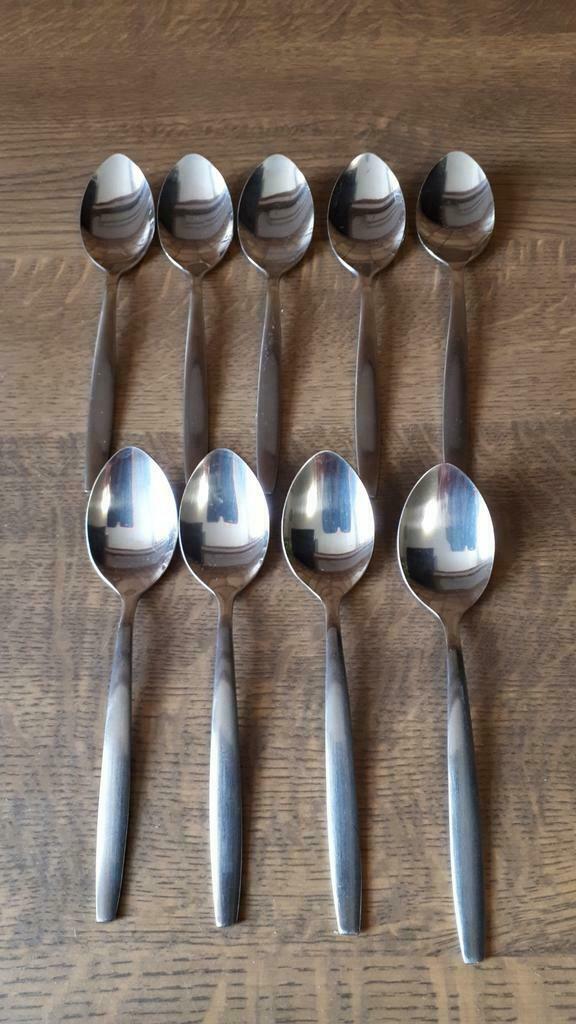 9 dessertlepeltjes, Huis en Inrichting, Ophalen of Verzenden, Gebruikt, Inox of Chroom