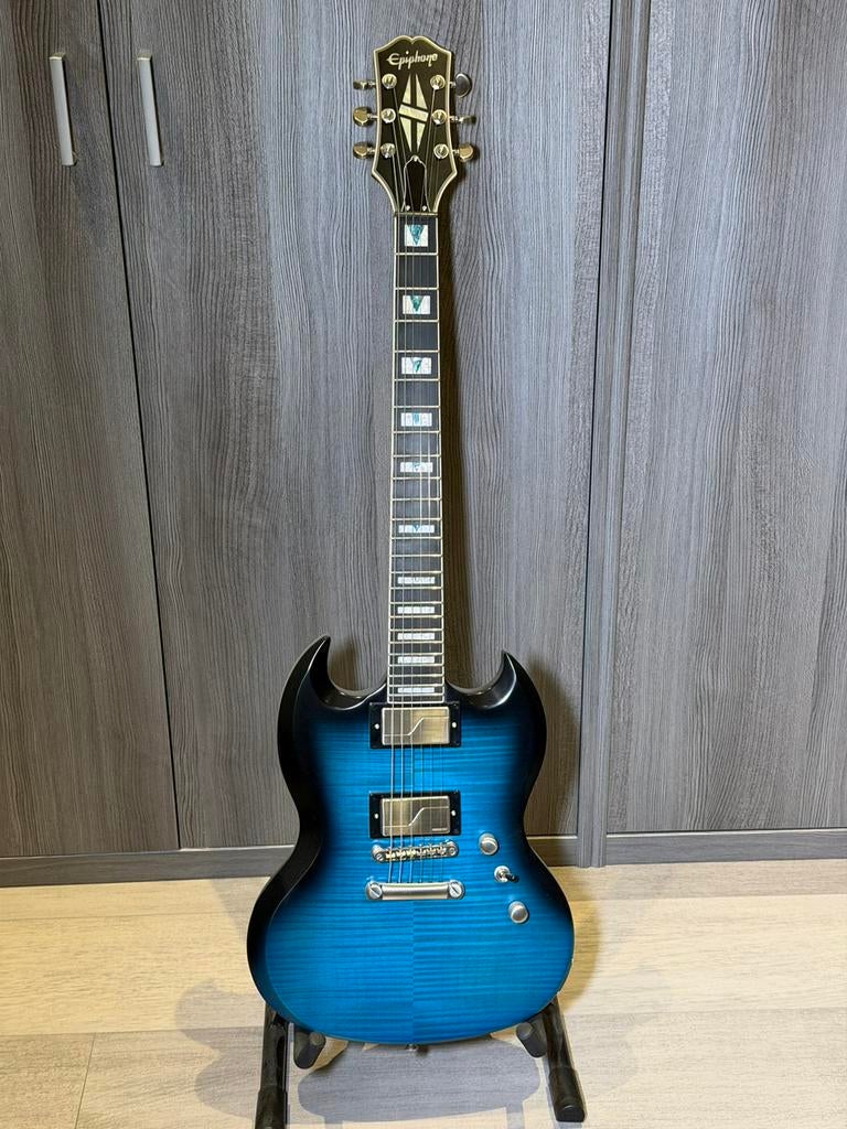 Epiphone Prophesy SG Blue tiger fishman modern, Enlèvement, Neuf, Solid body, Epiphone