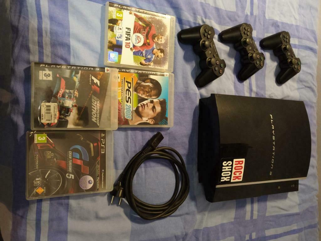 PlayStation 3 + 2 controllers + games, Games en Spelcomputers, 3 spelers of meer, Ophalen of Verzenden, Gebruikt