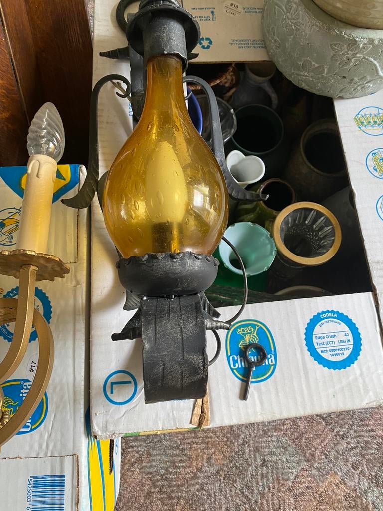 Wandlamp, Enlèvement, Comme neuf, Verre, Retro