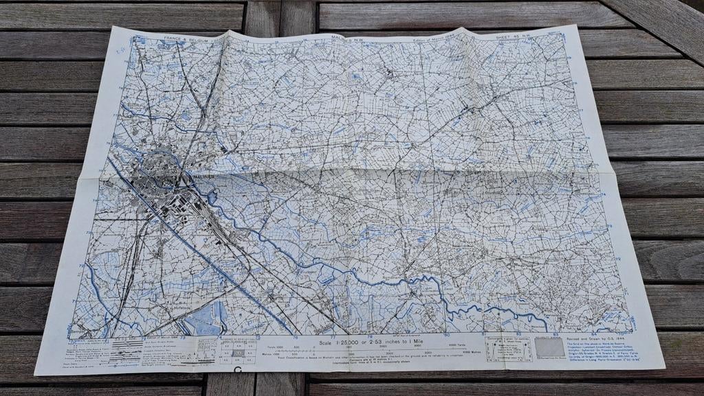 Rare carte US Map G.S.,G.S. au 1:25000 MALINES N.W. 5/44, Enlèvement ou Envoi