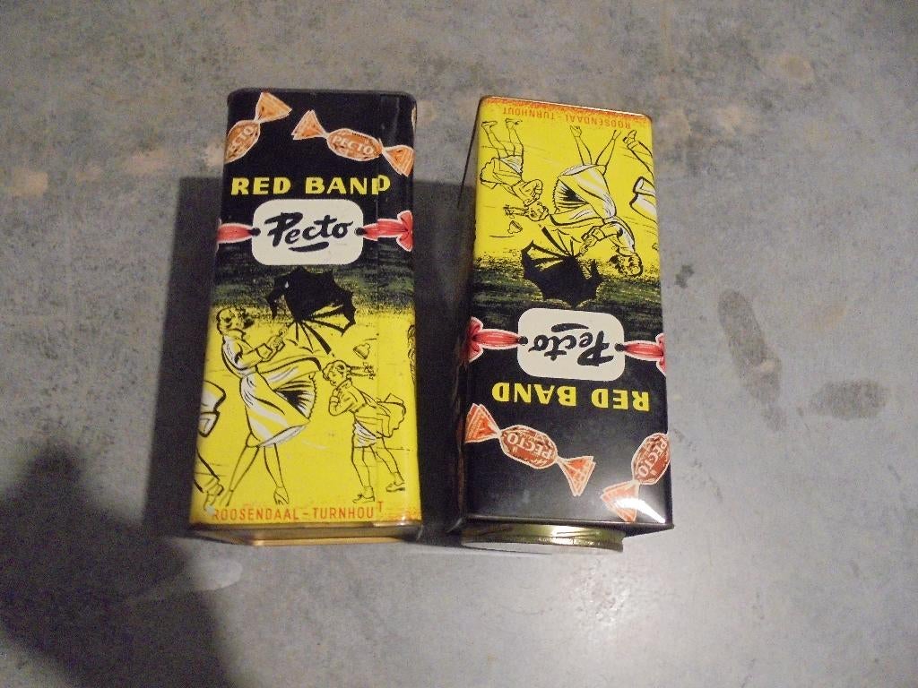 boîte métallique vintage de bonbons Pecto Red Band, Collections, Enlèvement, Utilisé, Autre, Autres marques