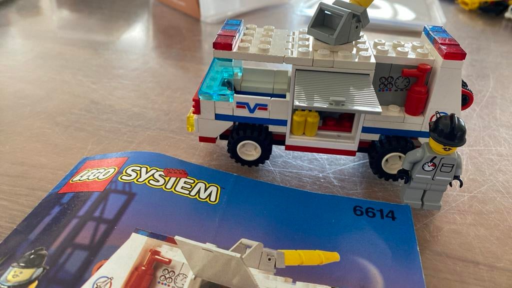 Lego nr 6614 auto vintage vliegtuig brandweer 1995, Ophalen, Gebruikt, Lego