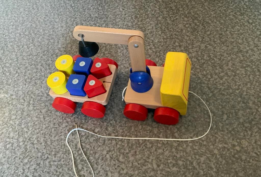 Magnetische speelgied kraan met 6 blokken, Ophalen, Zo goed als nieuw