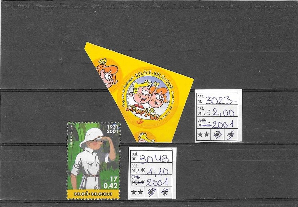 België 3023 Stampilou en 3048 Kuifje **, Frankeerzegel, Ophalen of Verzenden, Zonder stempel, Postfris