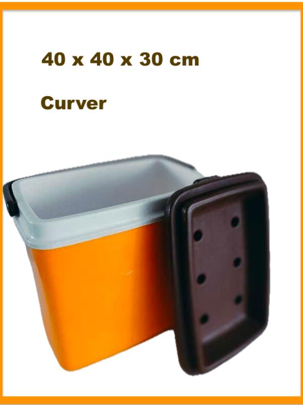 Frigobox CURVER vintage oranje wit bruin 60' ZELDZAAM, Caravans en Kamperen, Kampeeraccessoires, Gebruikt, Ophalen