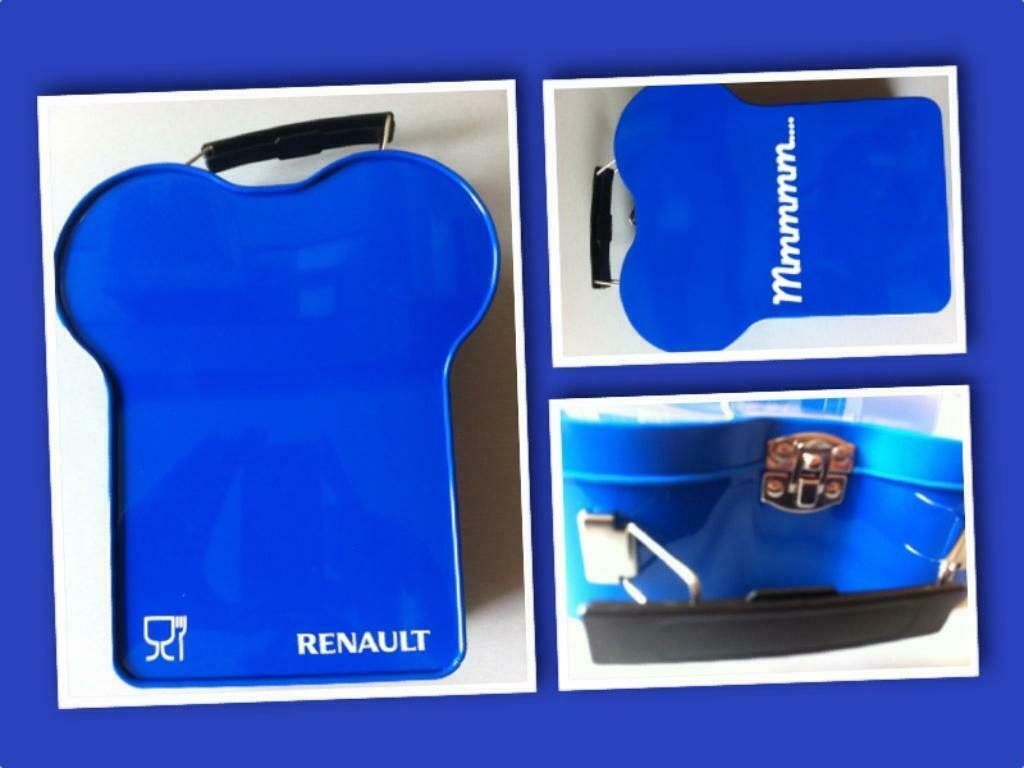 Blauwe, metalen brooddoos van Renault, Verzamelen, Ophalen of Verzenden, Nieuw, Auto's