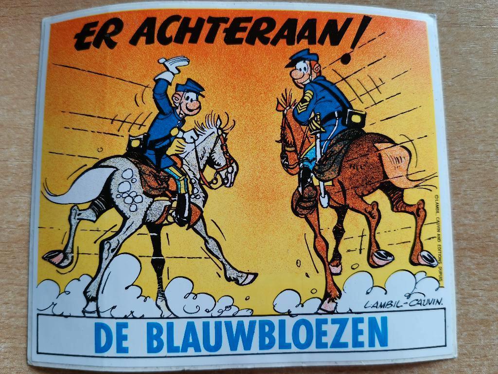 sticker Stripverhaal De Blauwbloezen - Er achteraan !, Verzamelen, Ophalen of Verzenden, Nieuw, Strip of Tekenfilm