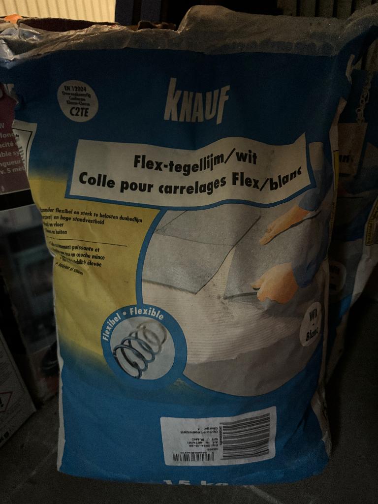 Knauf Flex Tegellijm 15kg (wit), Doe-het-zelf en Bouw, Ophalen, Nieuw