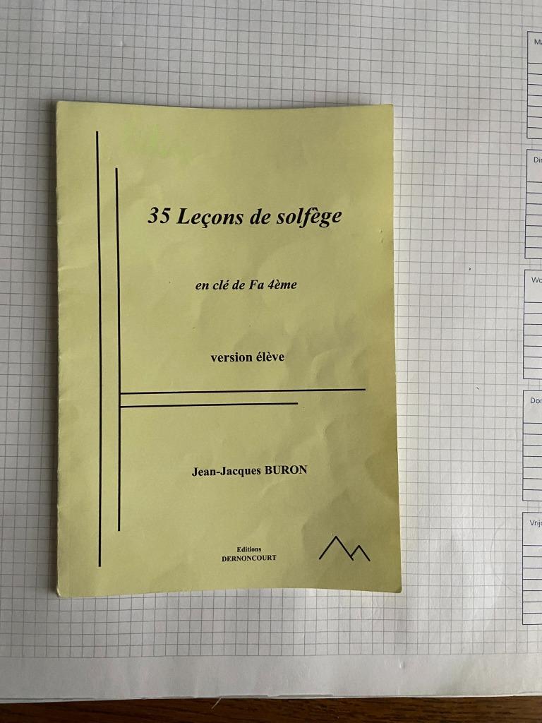 35 leçons de solfège en clé de Fa 4ème BURRON, Musique & Instruments, Enlèvement, Utilisé