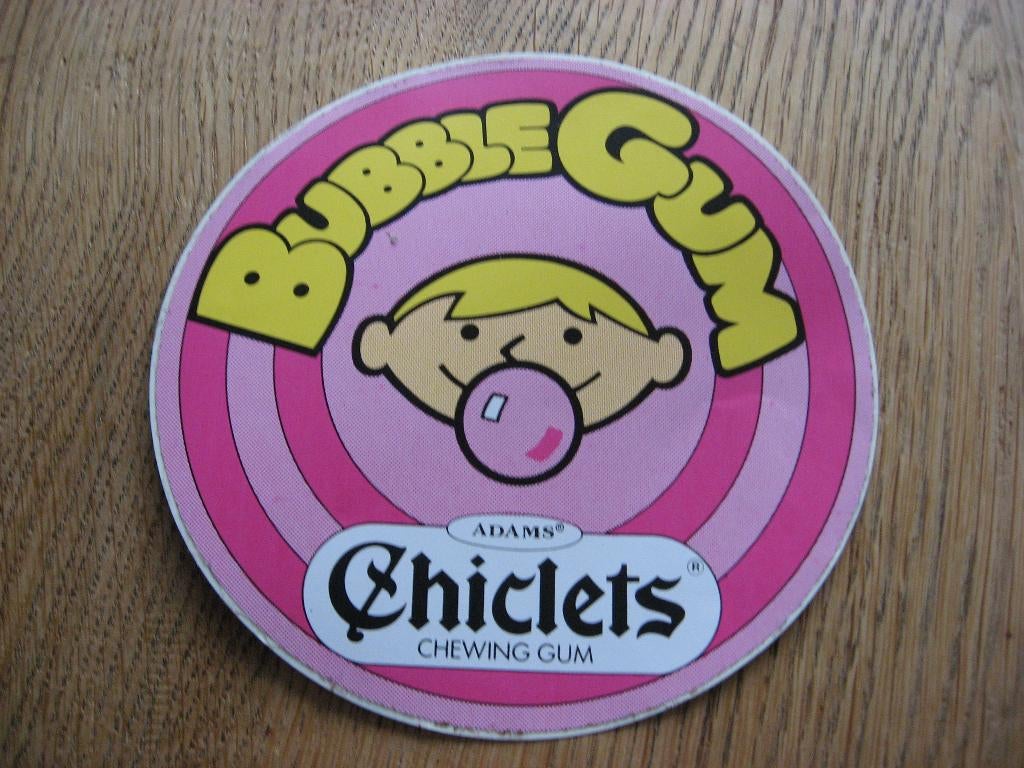 Sticker Bubble Gum Adams Chiclets Chewing Gum 13,5 cm, Verzamelen, Ophalen, Nieuw, Merk