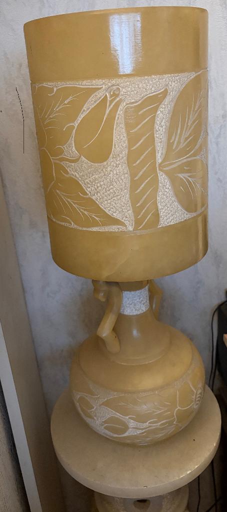 Lamp op marmeren voet en sokkel, Ophalen, Zo goed als nieuw, Vintage