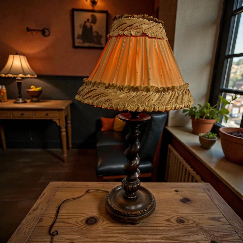 Vintage houten tafellamp / lampadaire, Antiquités & Art, Enlèvement ou Envoi