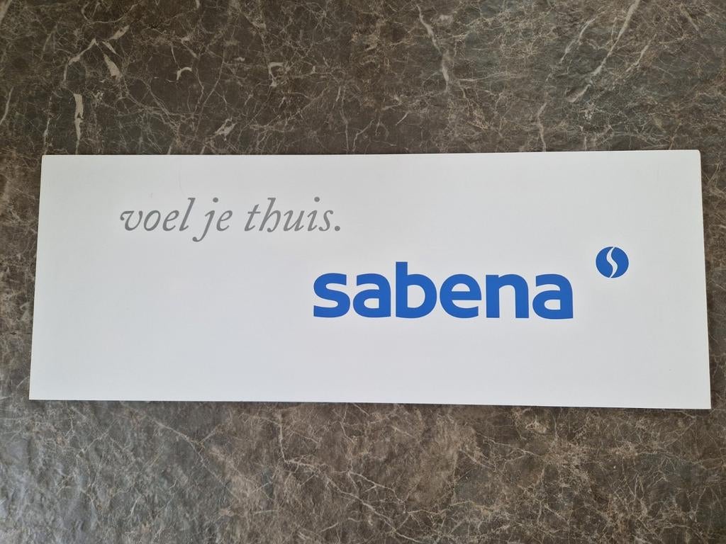 Sabena voel je thuis reclame bord, Verzamelen, Merken en Reclamevoorwerpen, Ophalen of Verzenden, Zo goed als nieuw