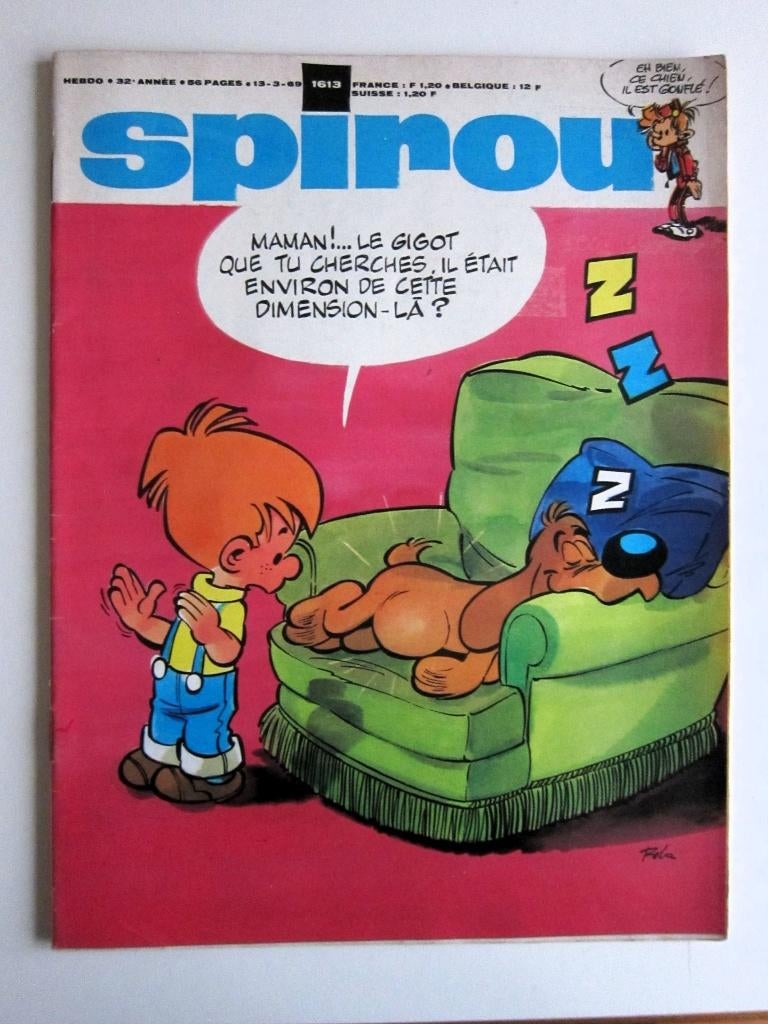 Spirou 1613 +mini-récit 453 + 8 vignettes doc. (1969), Enlèvement ou Envoi, Une BD, Comme neuf, Collectif