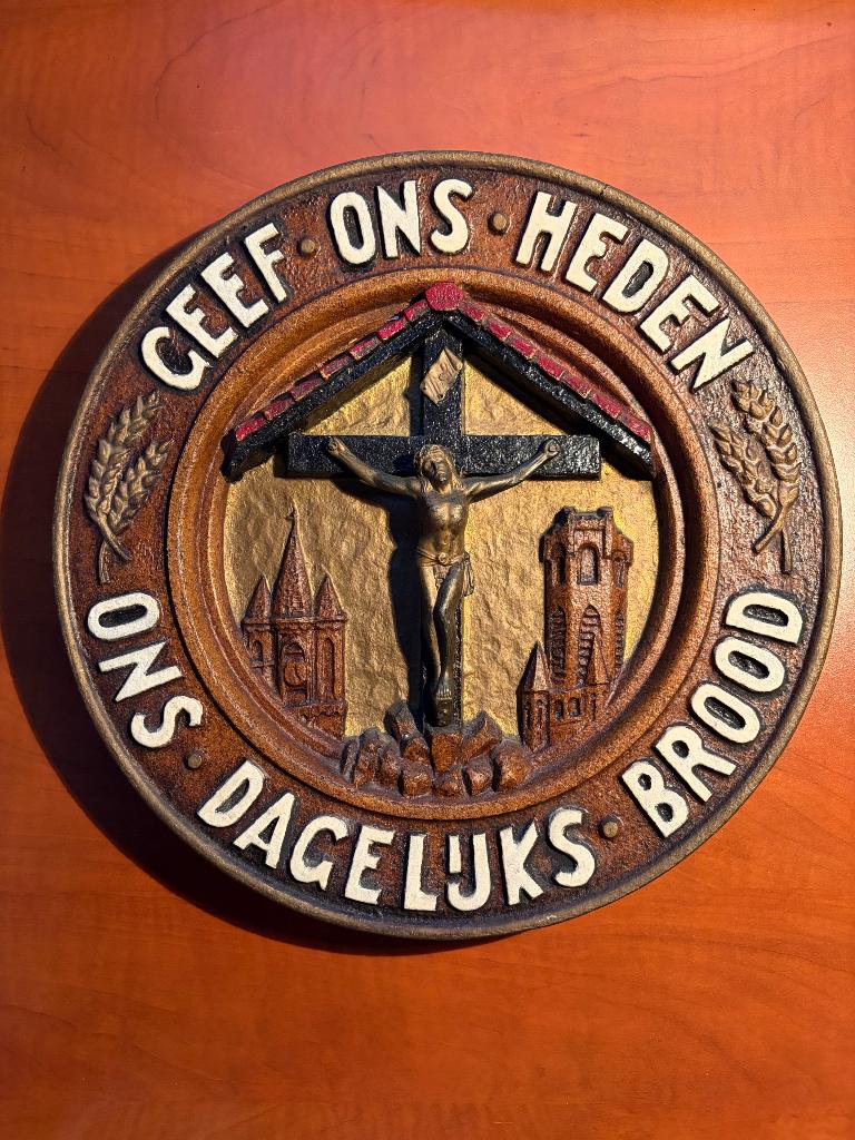 Hangbord met Jezus en spreuk, Ophalen