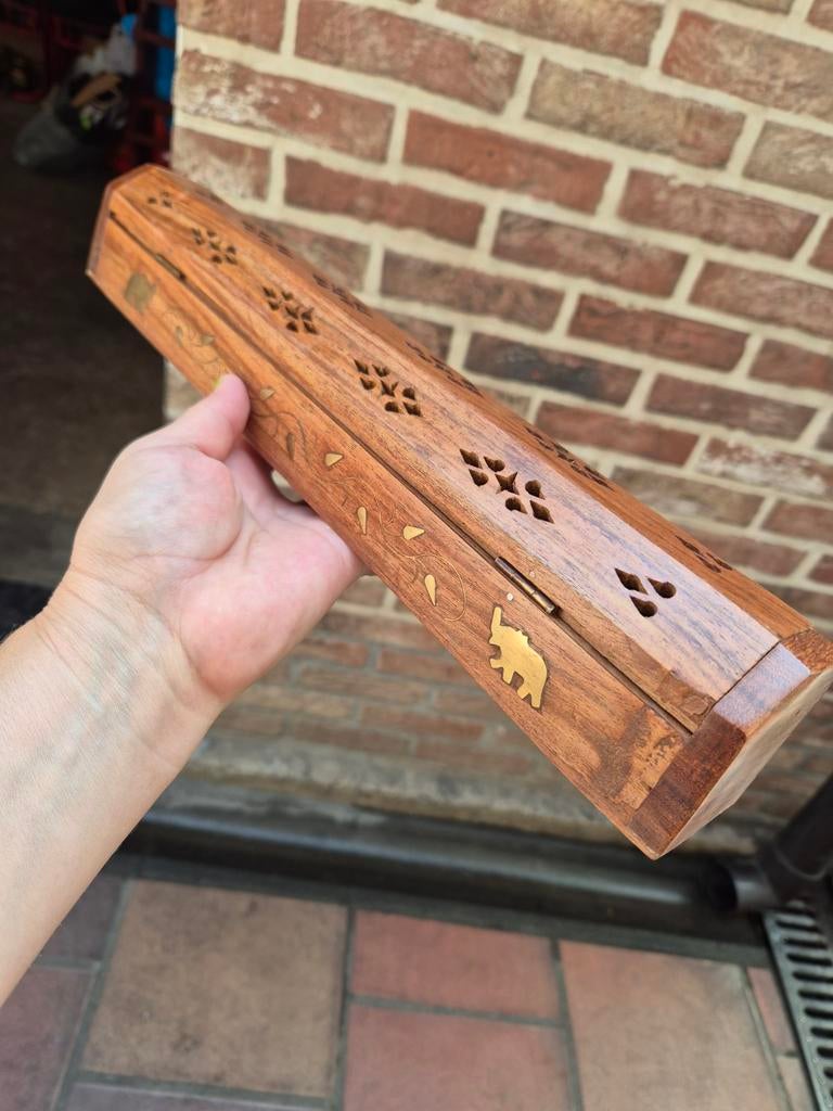 Vintage houten wierookhouder/ wierookbrander, Ophalen of Verzenden