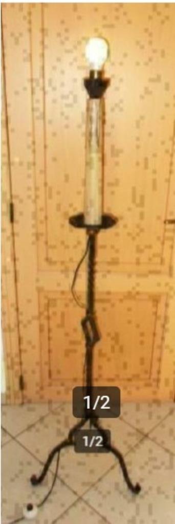 Mooie antieke metalen Staande Lamp - 160cm, Ophalen of Verzenden