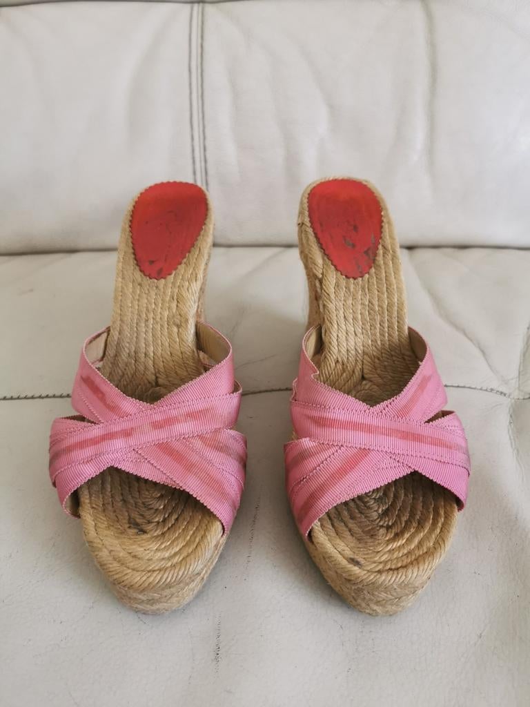 Espadrilles Christian Louboutin, Kleding | Dames, Schoenen, Ophalen of Verzenden, Gedragen, Roze, Espadrilles